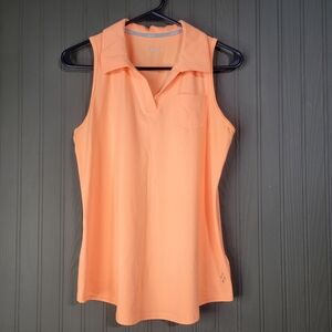 JoFit Sleeveless Golf Polo Performance Tank Top Shirt Orange Women's Medium